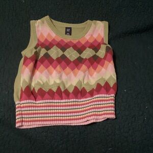 GAP Kids Argyle Sleeveless Sweater - Pink, Green, Red